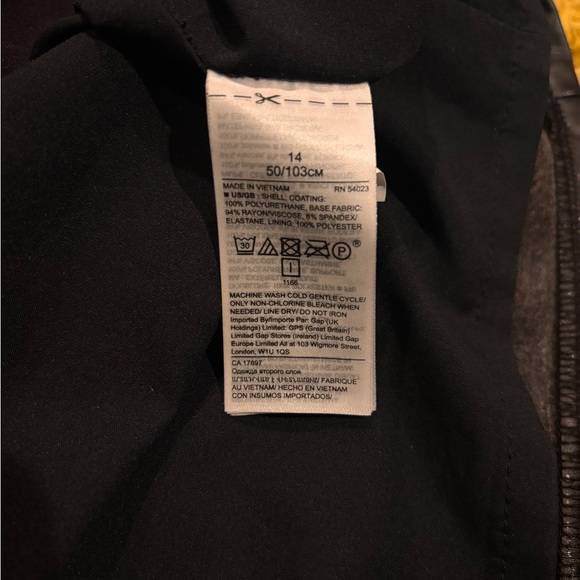 Banana Republic Faux Leather Pencil Skirt Black High-Waist Career Slit Skirt 14 - Picture 7 of 9